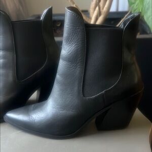 Black Leather Ankle Boots
